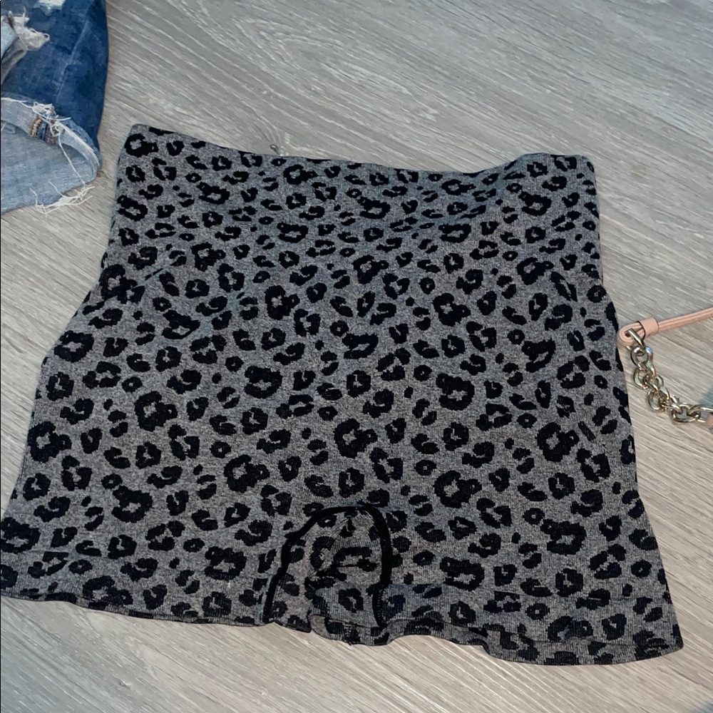 Amazon Women's Leopard Print Bike Shorts - Gray and Black